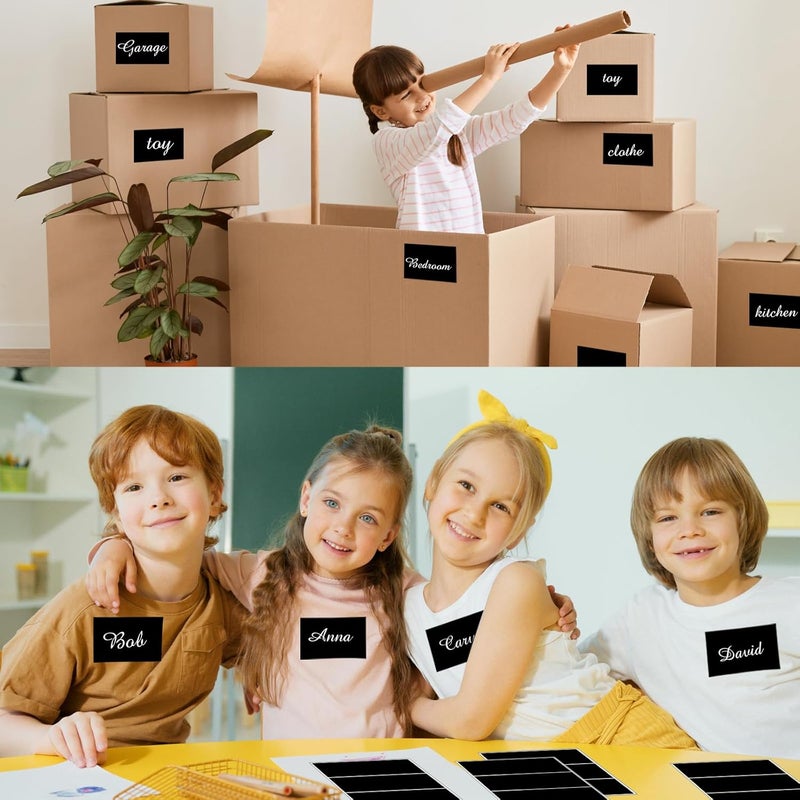 STARLIBOO Removable Colored Labels Stickers, 3X5 Inch Removable Large Label Stickers for Moving Boxes and Storage Bins- Waterproof- Tear Resistant (Black) - Image 5